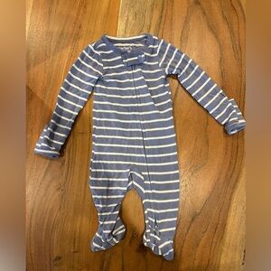 Carter's Blue and White Striped Footed One-Piece Pajama
